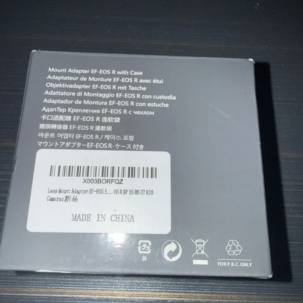 EF-EOS R Adapter for Canon EF/EF-S Lenses R, RP, R5, R6, R7, R8, R10, R50, R100